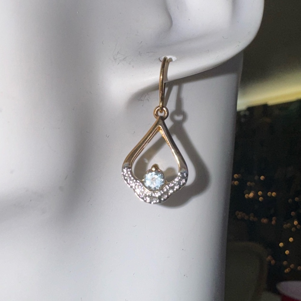 Blue Topaz 18K Gold Plated Earrings